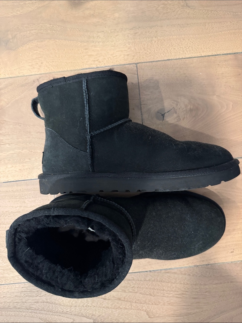 UGG Black Short Shearling-Lined Ankle Boots